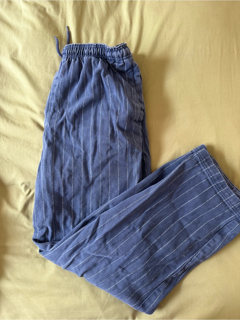 Men's Blue Pinstripe Elastic Waist Joggers